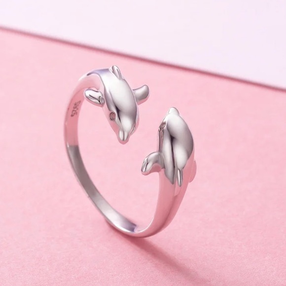 🌟 Double Dolphin Adjustable Ring - Picture 5 of 5